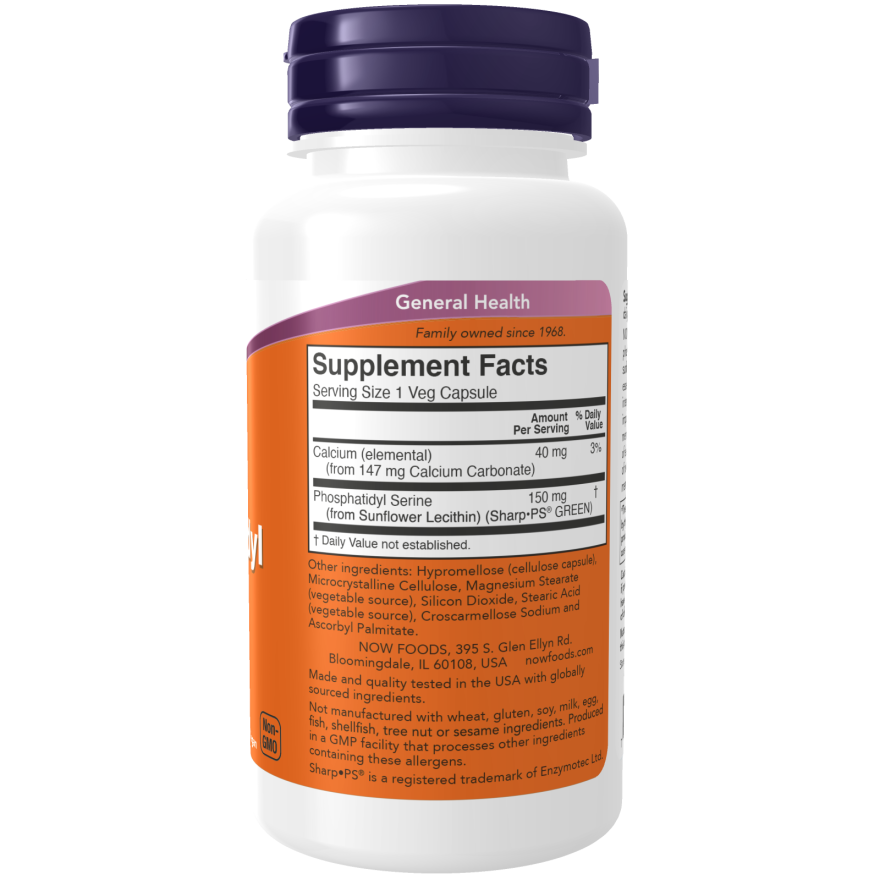 Phosphatidyl Serine, Soy-Free 150 mg Veg Capsules-Mental Fitness/Mood Support-AlchePharma