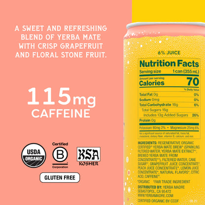 Yerba Madre Sparkling Grapefruit Ginger