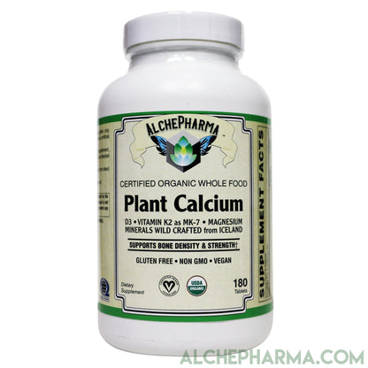 Plant Calcium ( Whole Food ) Certified Organic 1000mg. Elemental Calcium Per Serving-Mineral-AlchePharma