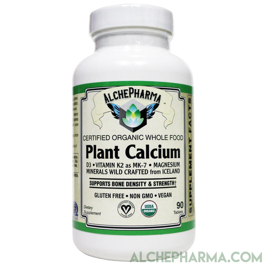 Plant Calcium ( Whole Food ) Certified Organic 1000mg. Elemental Calcium Per Serving-Mineral-AlchePharma