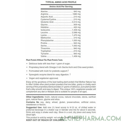 Plant Protein ( Premium Blend ) - No Soy, Hypoallergenic, No Grit ( Featuring Omega 3 Rich Sacha Inchi and Chia )-AlchePharma