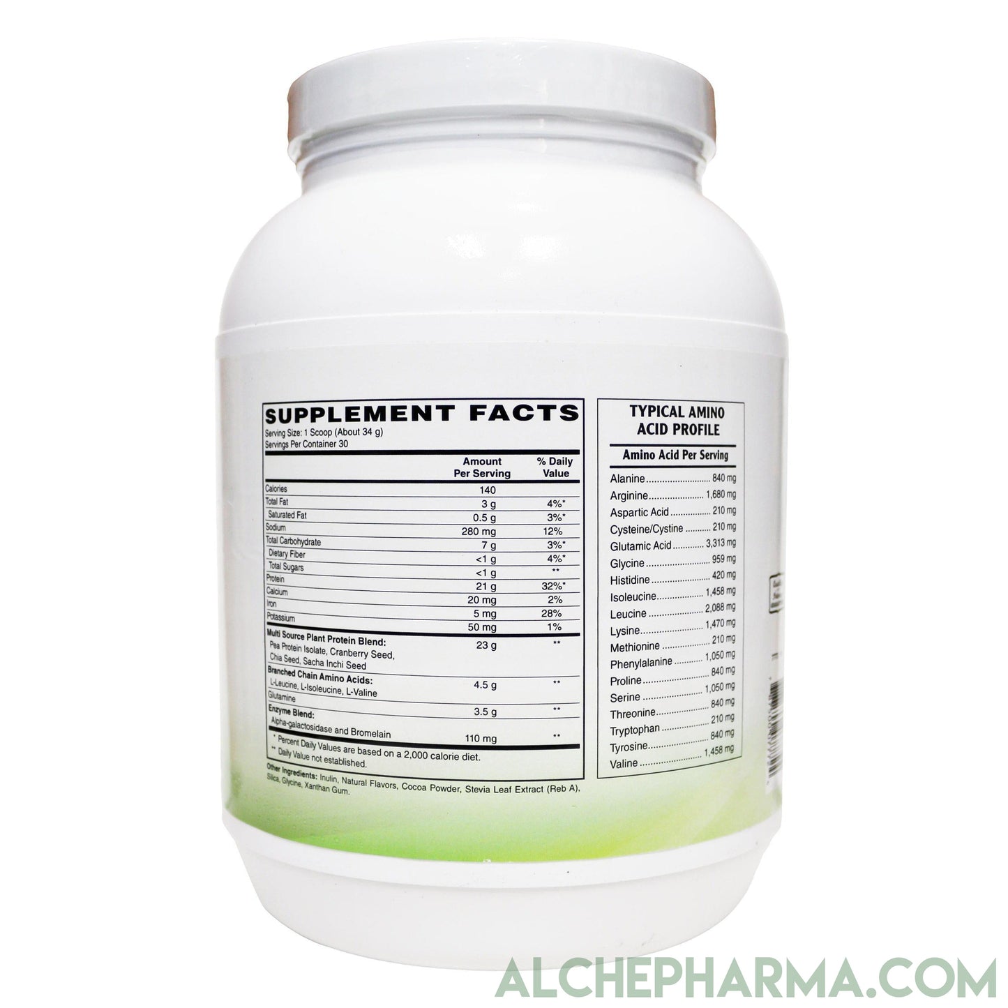 Plant Protein ( Premium Blend ) - No Soy, Hypoallergenic, No Grit ( Featuring Omega 3 Rich Sacha Inchi and Chia )-AlchePharma