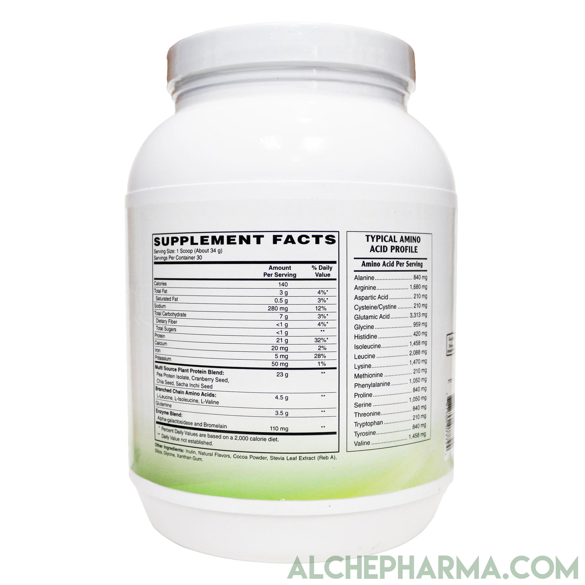 Plant Protein ( Premium Blend ) - No Soy, Hypoallergenic, No Grit ( Featuring Omega 3 Rich Sacha Inchi and Chia )-AlchePharma