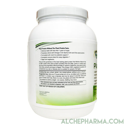 Plant Protein ( Premium Blend ) - No Soy, Hypoallergenic, No Grit ( Featuring Omega 3 Rich Sacha Inchi and Chia )-AlchePharma