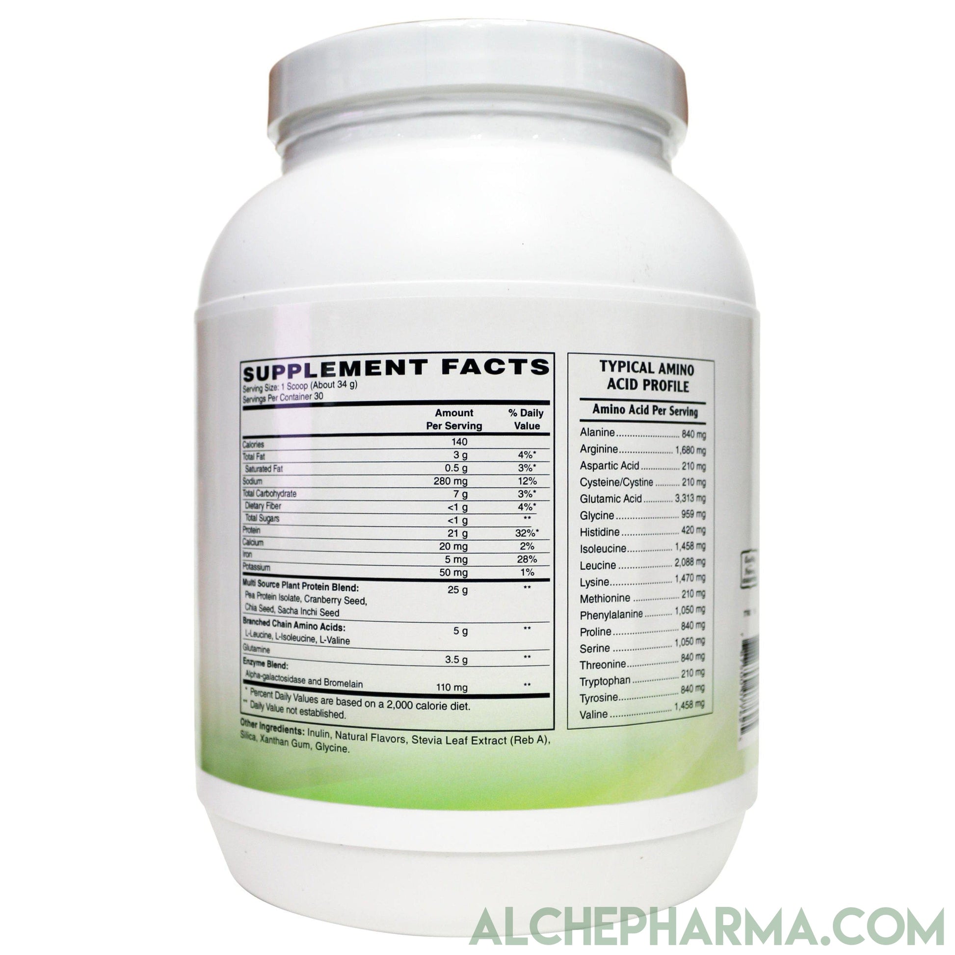 Plant Protein ( Premium Blend ) - No Soy, Hypoallergenic, No Grit ( Featuring Omega 3 Rich Sacha Inchi and Chia )-AlchePharma