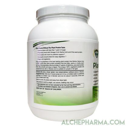 Plant Protein ( Premium Blend ) - No Soy, Hypoallergenic, No Grit ( Featuring Omega 3 Rich Sacha Inchi and Chia )-AlchePharma
