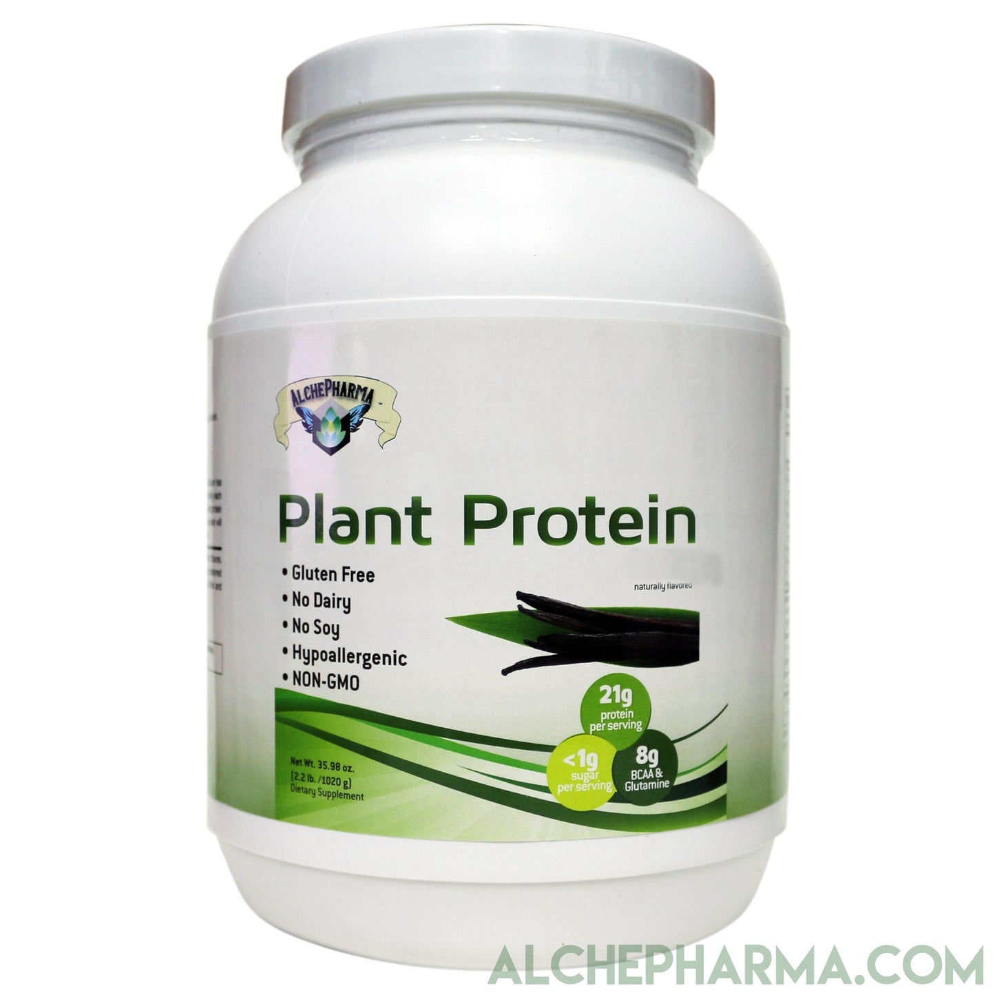 Plant Protein ( Premium Blend ) - No Soy, Hypoallergenic, No Grit ( Featuring Omega 3 Rich Sacha Inchi and Chia )-AlchePharma