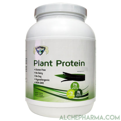 Plant Protein ( Premium Blend ) - No Soy, Hypoallergenic, No Grit ( Featuring Omega 3 Rich Sacha Inchi and Chia )-AlchePharma