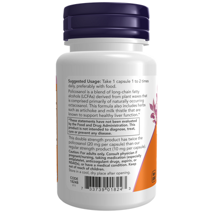 Policosanol, Double Strength 20 mg Veg Capsules-Cholesterol/Cardiovascular Support-AlchePharma