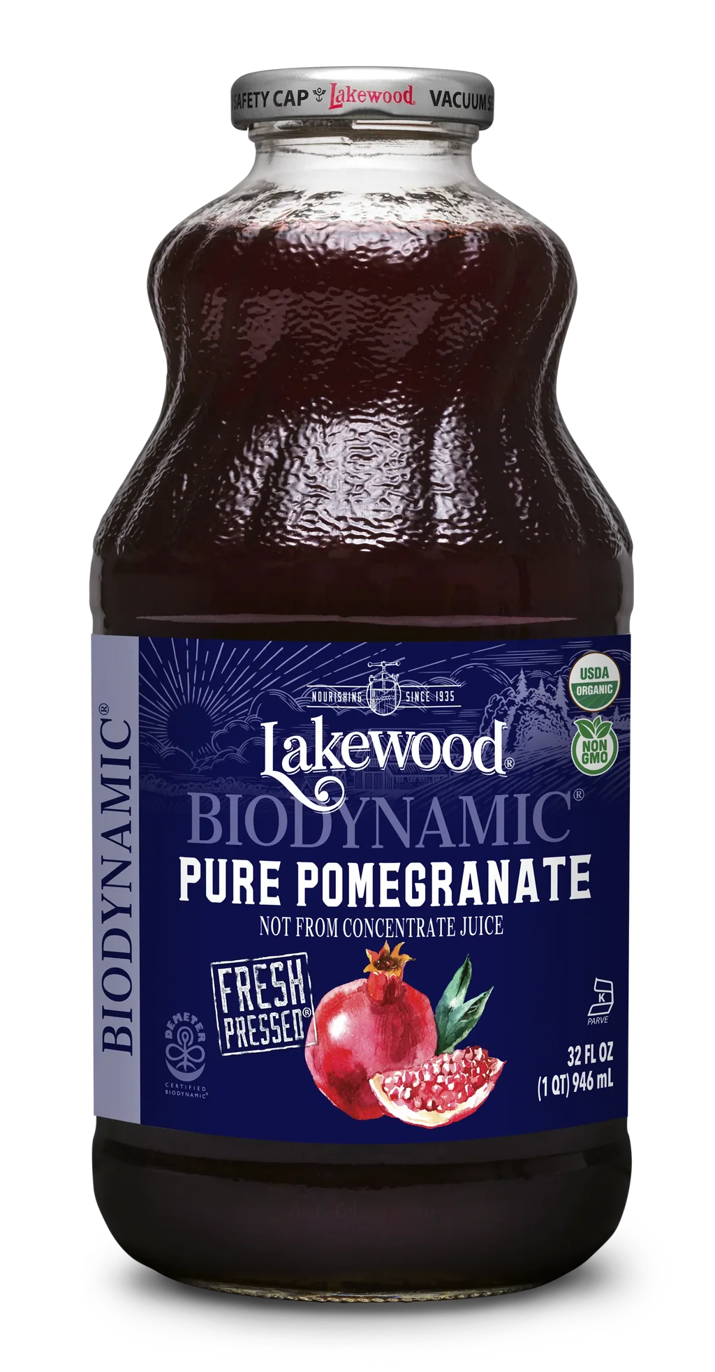 Pure Pomegranate Juice - Organic Biodynamic - 32 Fl. Oz.