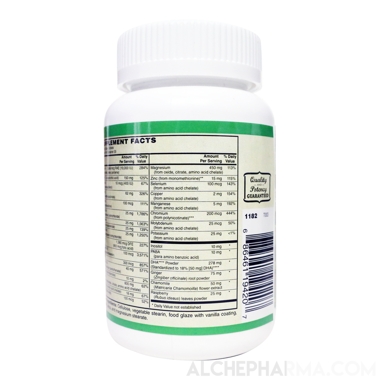 Prenatal Plus (Optimized) 4 tablet/day comprehensive formula-AlchePharma