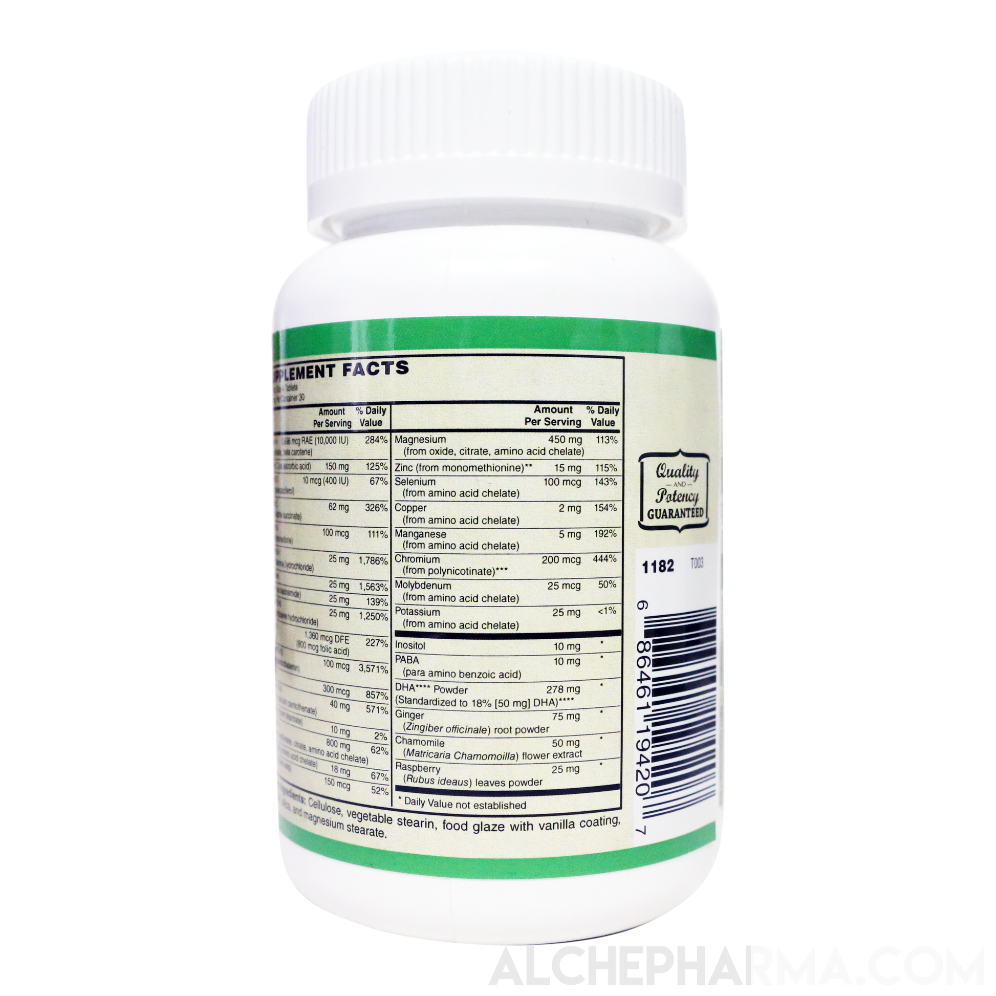 Prenatal Plus (Optimized) 4 tablet/day comprehensive formula-AlchePharma