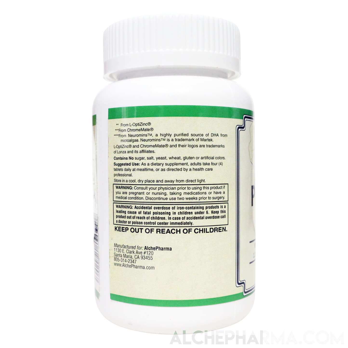 Prenatal Plus (Optimized) 4 tablet/day comprehensive formula-AlchePharma