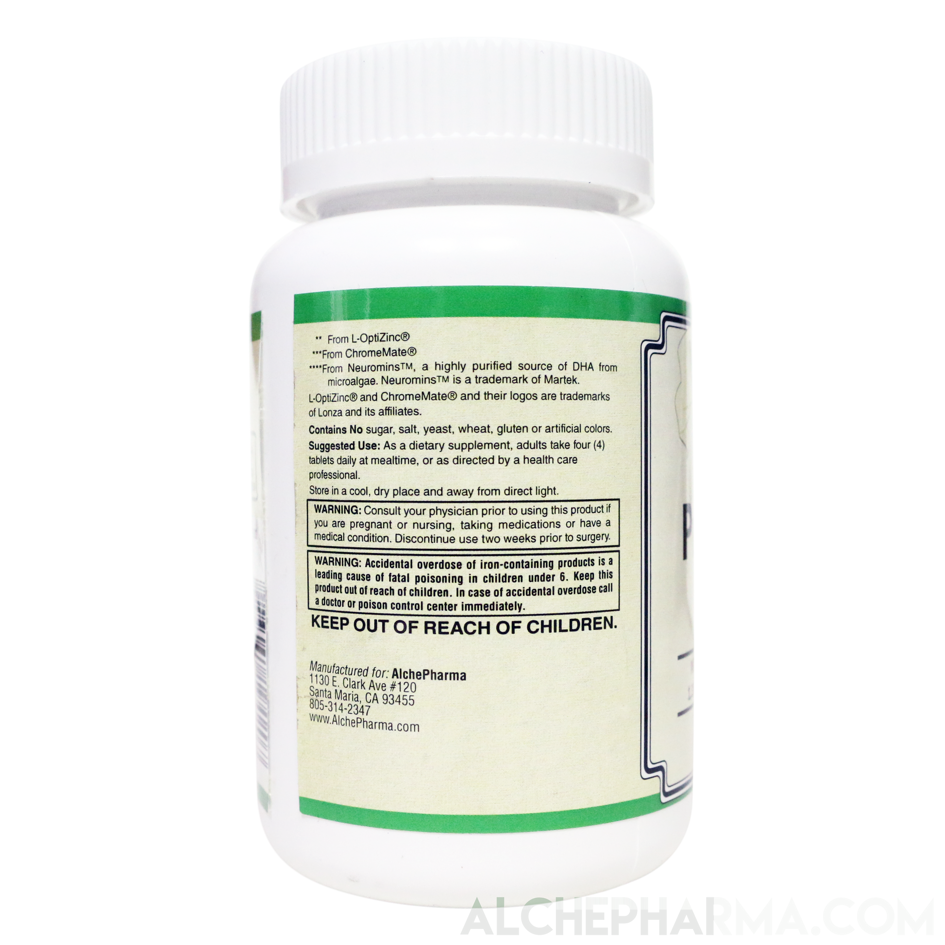 Prenatal Plus (Optimized) 4 tablet/day comprehensive formula-AlchePharma
