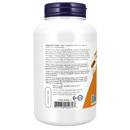 Psyllium Husk 500mg 200 VCAPS-Fiber Supplements/Muciloids-AlchePharma