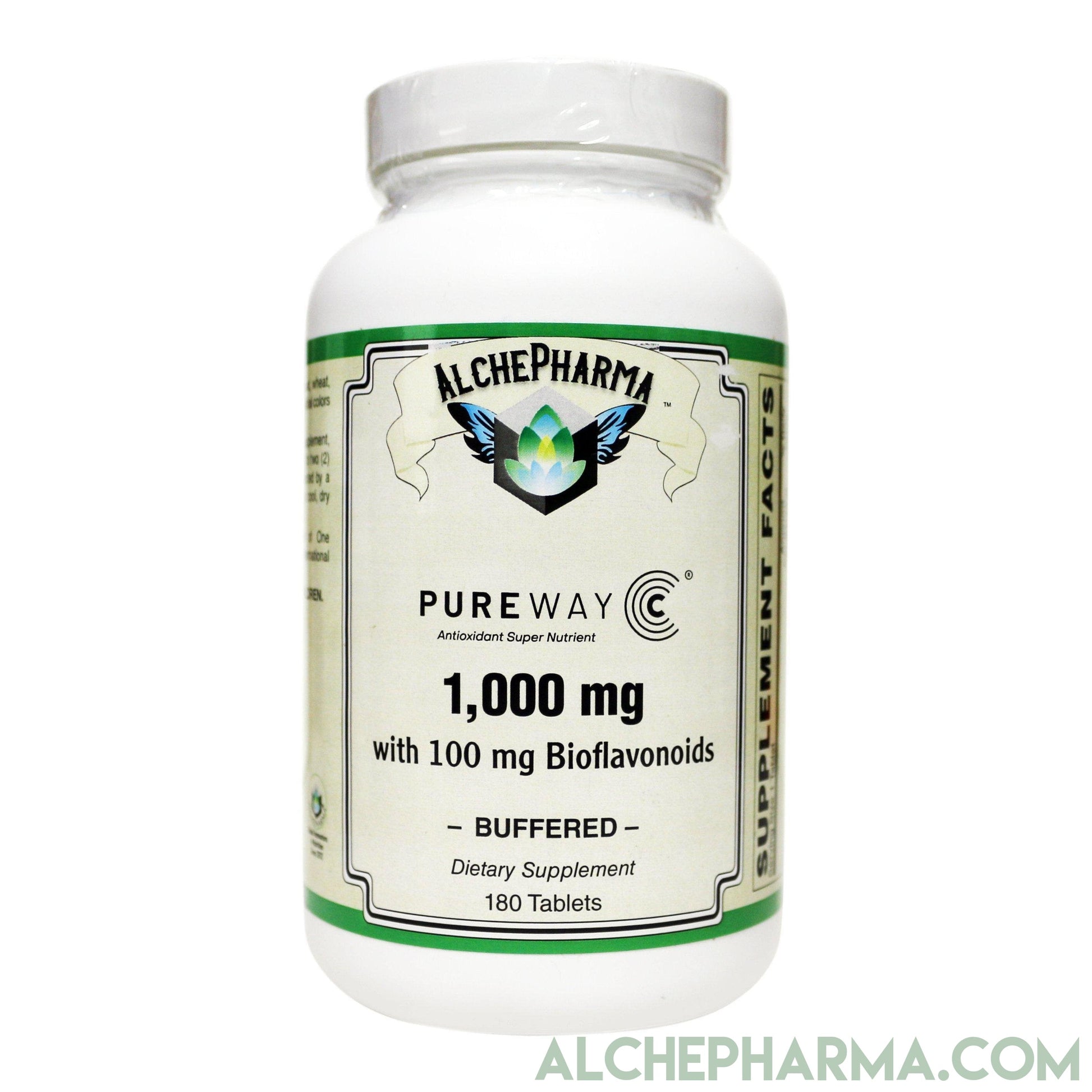 PureWay-C®( contains Vitamin C bound to lipid metabolites) - Non-Acidic 1000 mg Tablets-Anti-Oxidant-AlchePharma