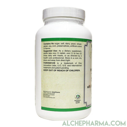 PureWay-C®( contains Vitamin C bound to lipid metabolites) - Non-Acidic 1000 mg Tablets-Anti-Oxidant-AlchePharma