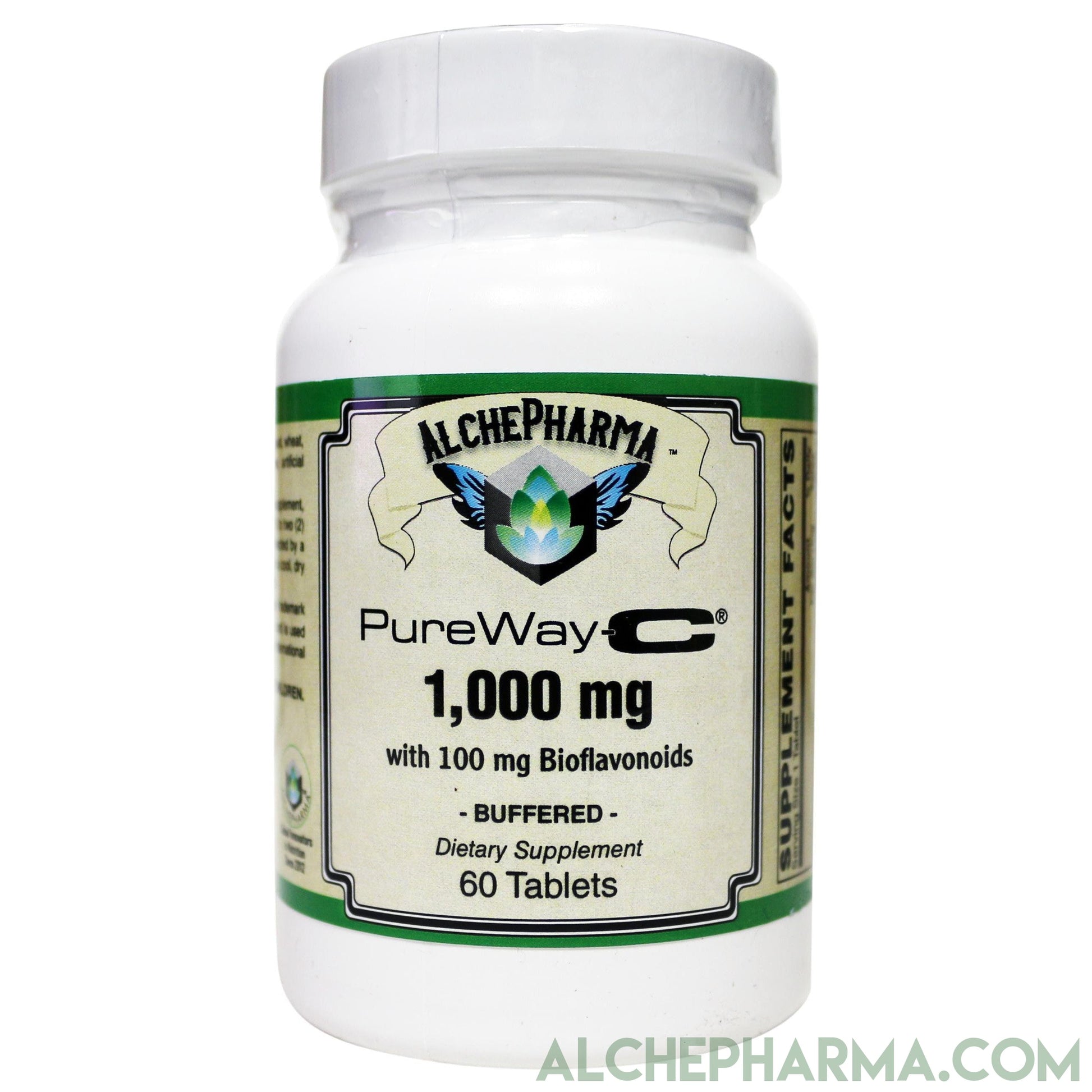 PureWay-C®( contains Vitamin C bound to lipid metabolites) - Non-Acidic 1000 mg Tablets-Anti-Oxidant-AlchePharma