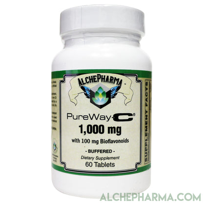 PureWay-C®( contains Vitamin C bound to lipid metabolites) - Non-Acidic 1000 mg Tablets-Anti-Oxidant-AlchePharma
