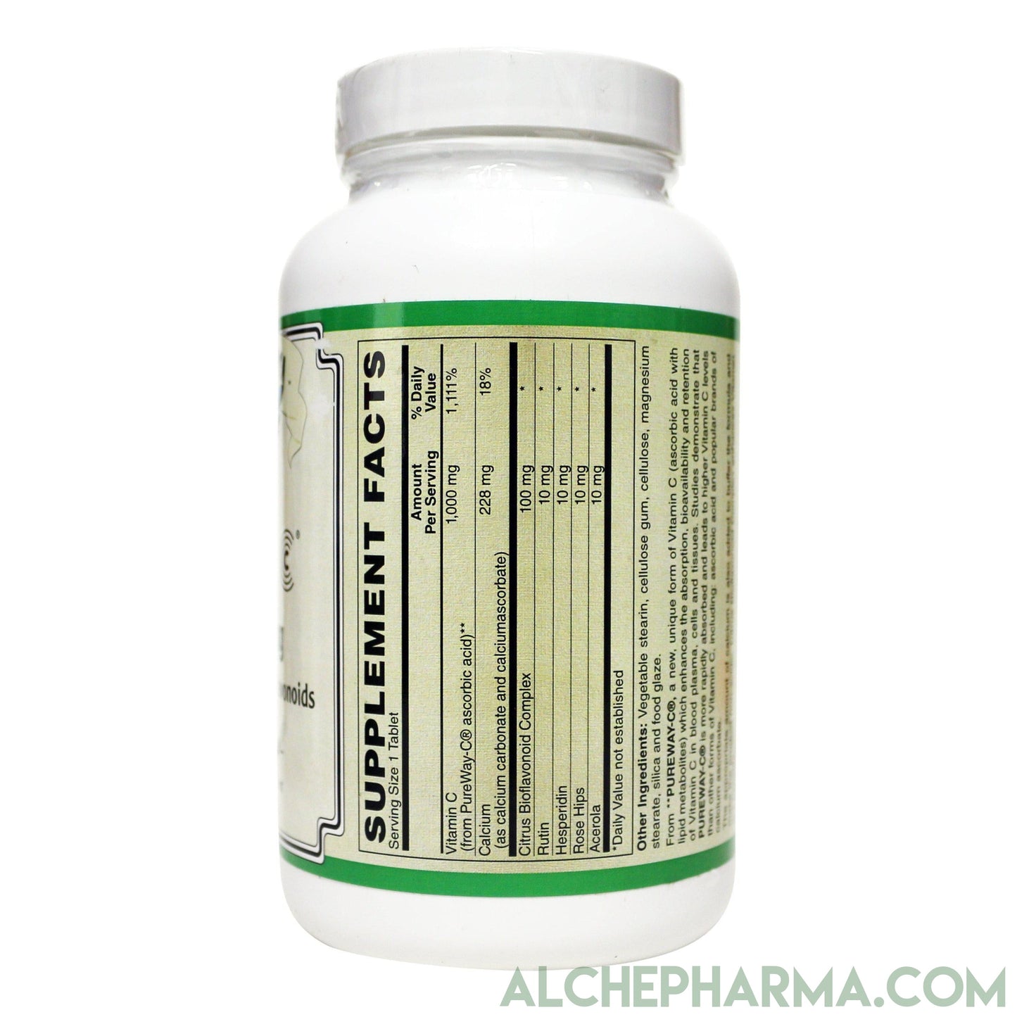 PureWay-C®( contains Vitamin C bound to lipid metabolites) - Non-Acidic 1000 mg Tablets-Anti-Oxidant-AlchePharma