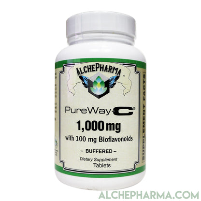 PureWay-C®( contains Vitamin C bound to lipid metabolites) - Non-Acidic 1000 mg Tablets-Anti-Oxidant-AlchePharma