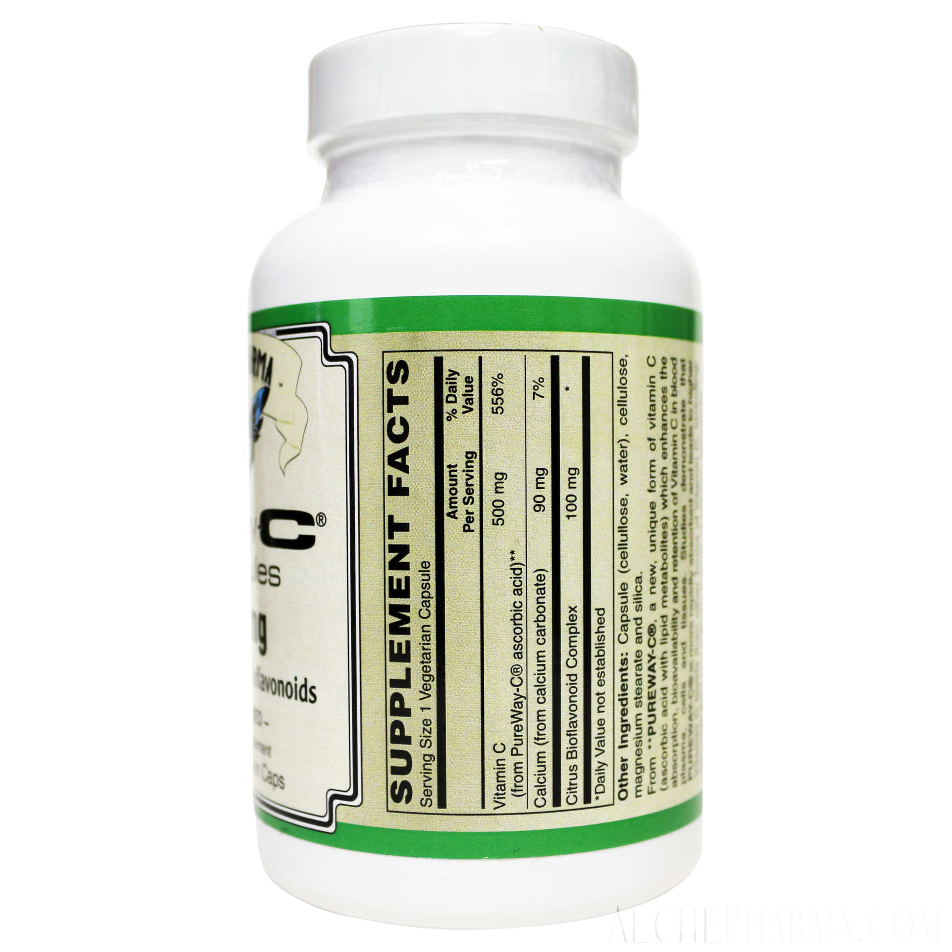 PureWay-C®( contains Vitamin C bound to lipid metabolites) - Non-Acidic 500 mg Caps-Anti-Oxidant-AlchePharma