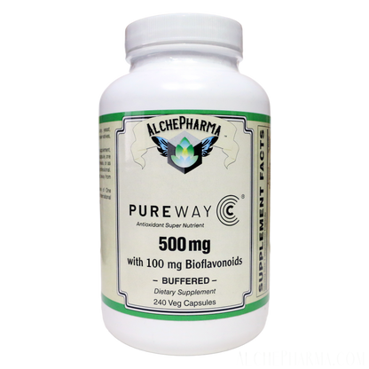 PureWay-C®( contains Vitamin C bound to lipid metabolites) - Non-Acidic 500 mg Caps-Anti-Oxidant-AlchePharma
