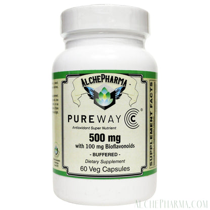 PureWay-C®( contains Vitamin C bound to lipid metabolites) - Non-Acidic 500 mg Caps-Anti-Oxidant-AlchePharma-60 VCaps-AlchePharma