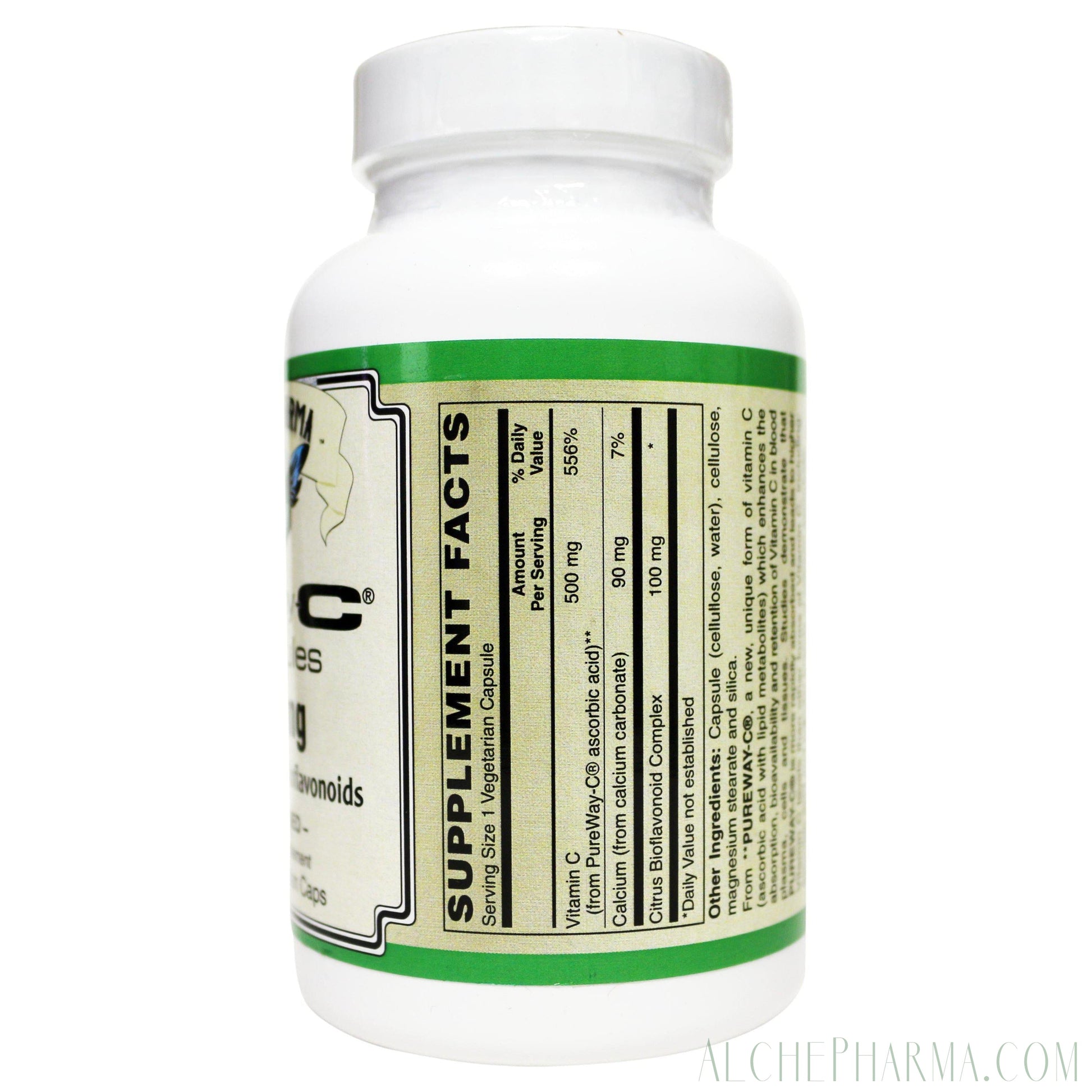PureWay-C®( contains Vitamin C bound to lipid metabolites) - Non-Acidic 500 mg Caps-Anti-Oxidant-AlchePharma-60 VCaps-AlchePharma