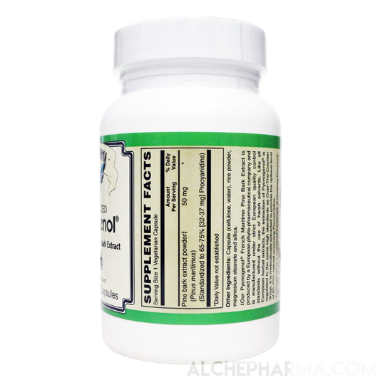 Pycnogenol® High Grade Standardized to 65-75% Procyanidins 50mg - Vcaps-Herb-AlchePharma
