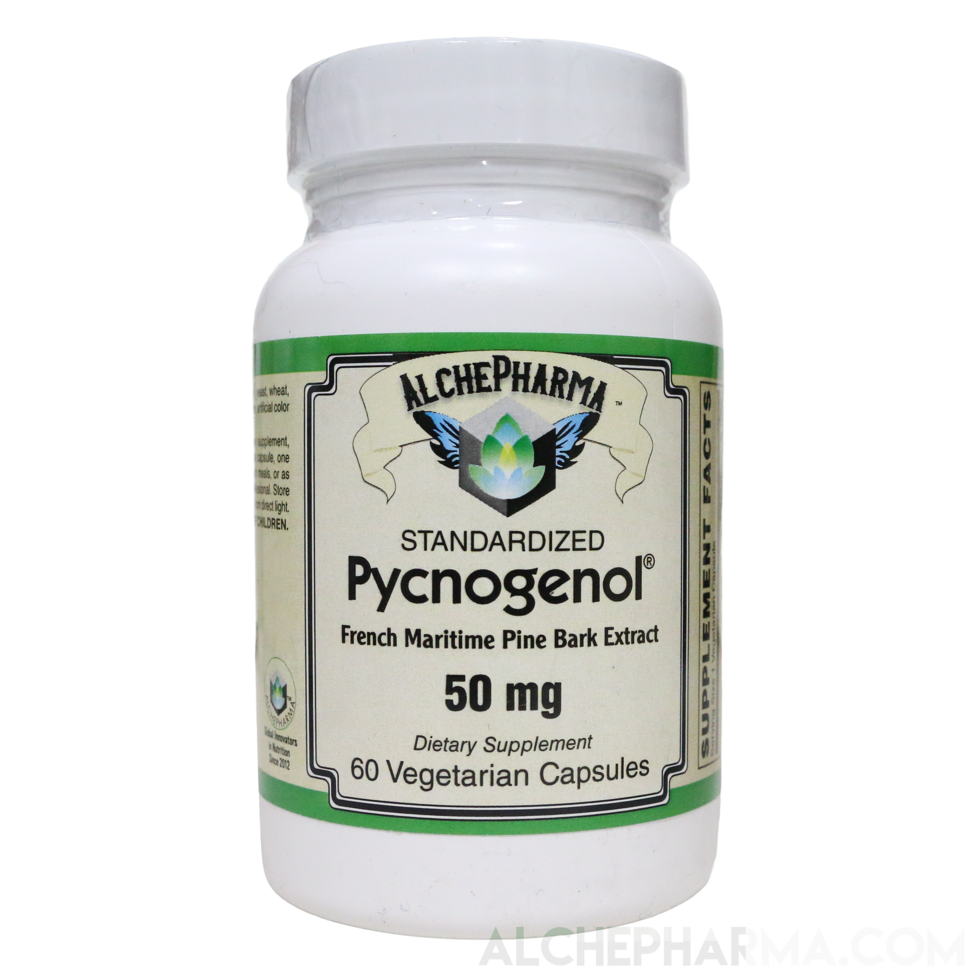 Pycnogenol® High Grade Standardized to 65-75% Procyanidins 50mg - Vcaps-Herb-AlchePharma