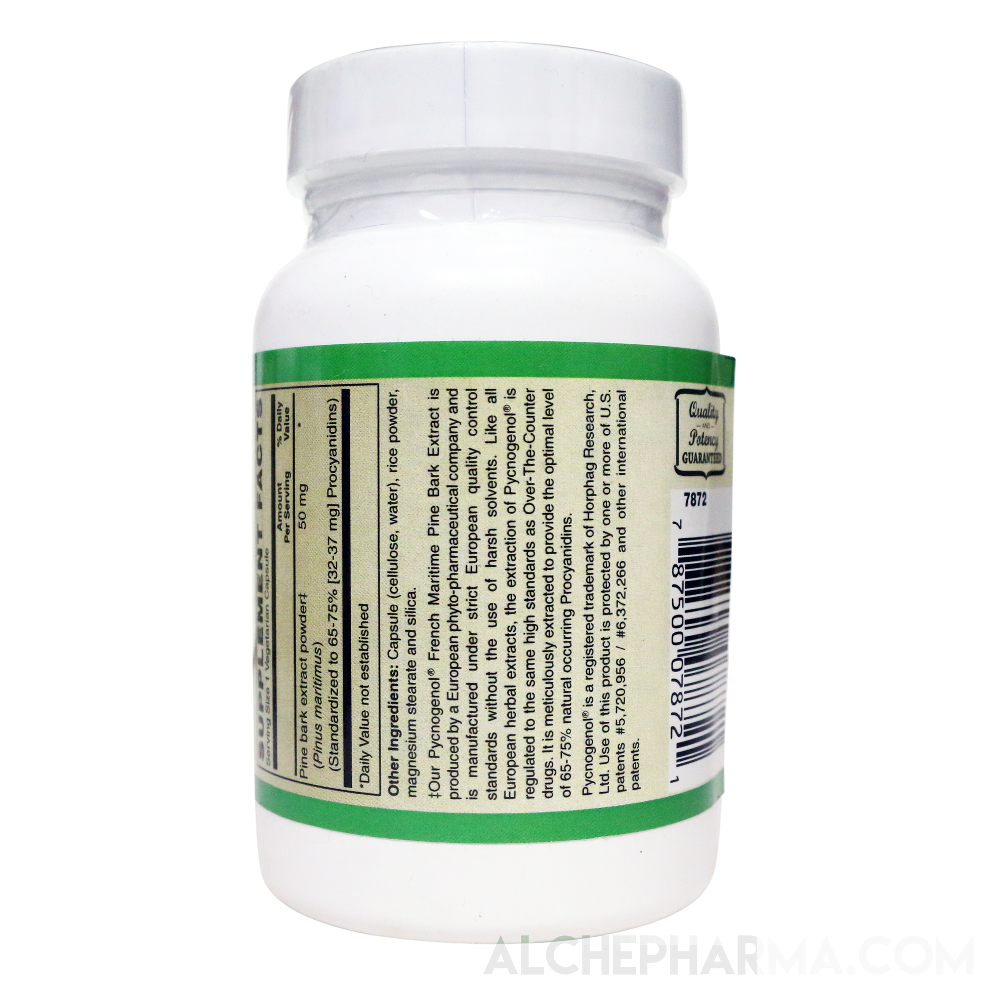 Pycnogenol® High Grade Standardized to 65-75% Procyanidins 50mg - Vcaps-Herb-AlchePharma