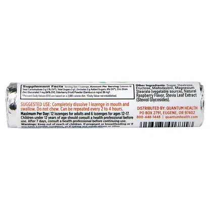 Quantum Health TheraZinc® Elderberry Lozenges in Raspberry Flavor