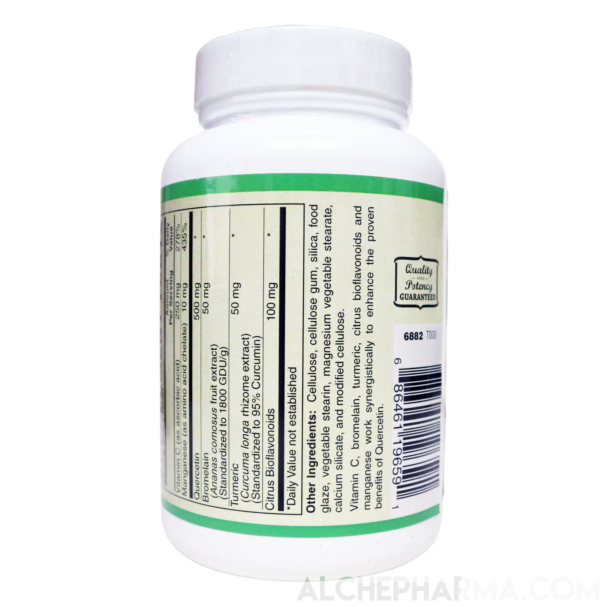 Quercetin 500 mg-Plus ( Bromelain, Turmeric, Manganese, Vit. C )-AlchePharma