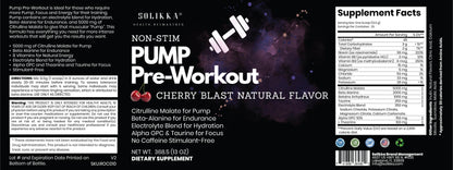 Pump Non-Stim Pre-Workout Cherry Blast 312g w/ Natural Flavor