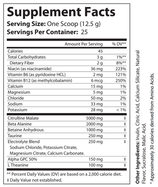 Non-Stim Pump Pre-Workout: Pineapple 312.5g w/ Natural Flavor