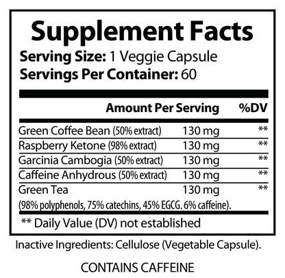 solikka Metabolic Energy Support – Green Coffee & Green Tea Blend with Caffeine (60 Capsules)