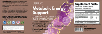 solikka Metabolic Energy Support – Green Coffee & Green Tea Blend with Caffeine (60 Capsules)