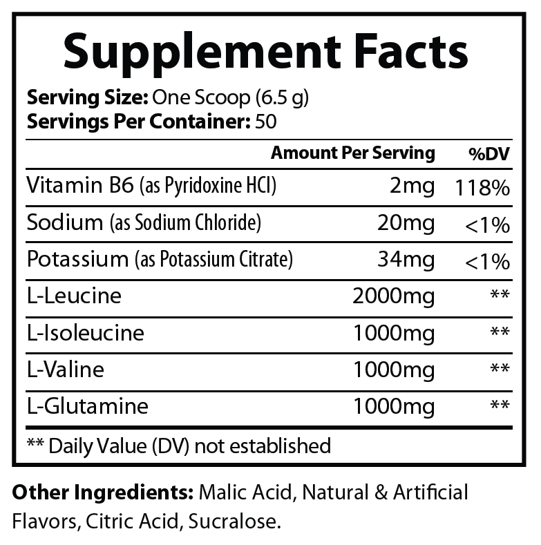 BCAA Lemon Lime 325g –with Glutamine 50 servings