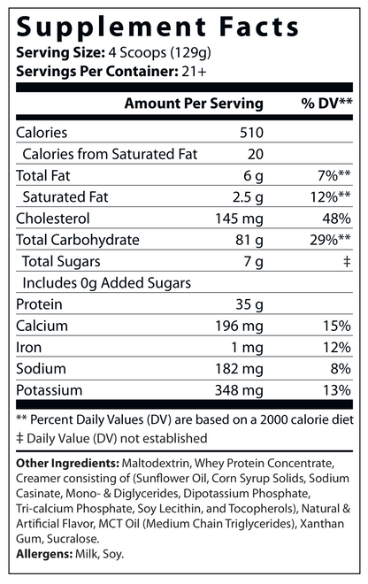 6lb Bulk Up! Mass Gainer Vanilla Milkshake w/Low Sugar