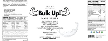 6lb Bulk Up! Mass Gainer Vanilla Milkshake w/Low Sugar