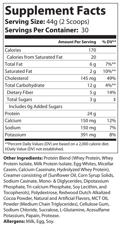 2.9lb Essential Meal Replacement Protein Chocolate Milkshake w/0% Added Sugar