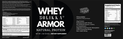 2lb Whey Armor Natural Protein Chocolate w/Stevia & Natural Flavor Non-GMO