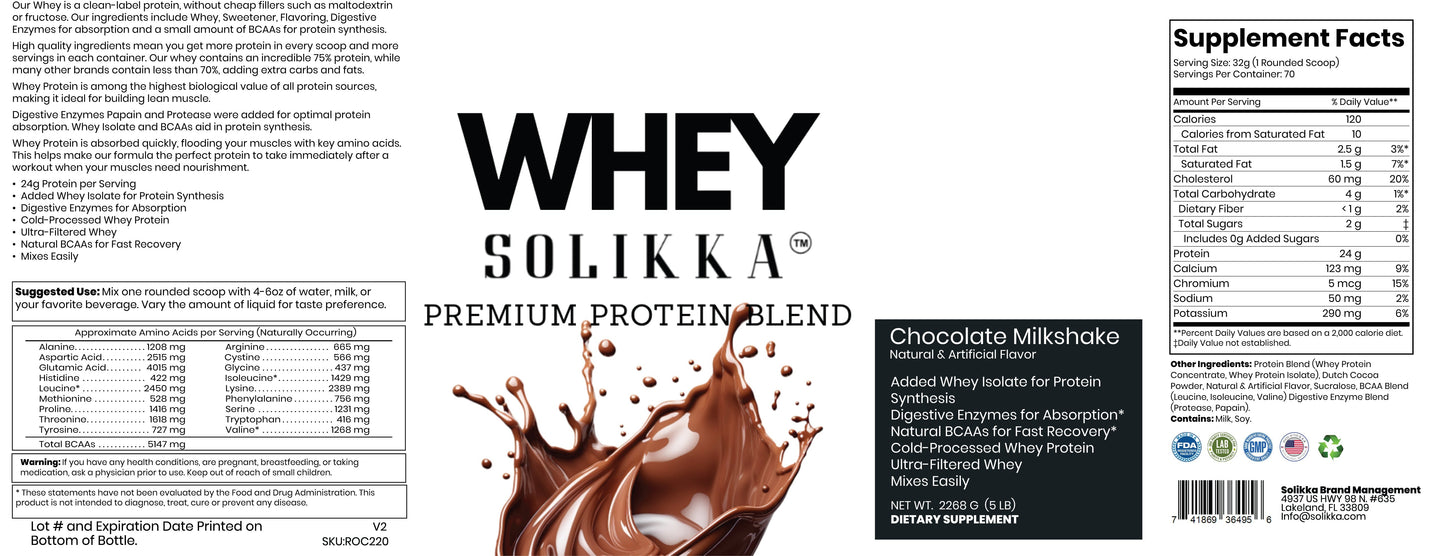 5lb Whey Protein Vanilla – 70 servings
