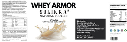 2lb Whey Armor Natural Protein Vanilla w/Stevia & Natural Flavor Non-GMO