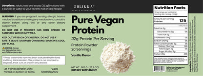 solikka Pure Vegan Protein – Vanilla Flavor (662g)