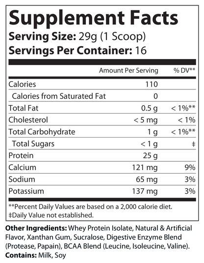 1lb 100% Whey Armor Isolate Protein Vanilla