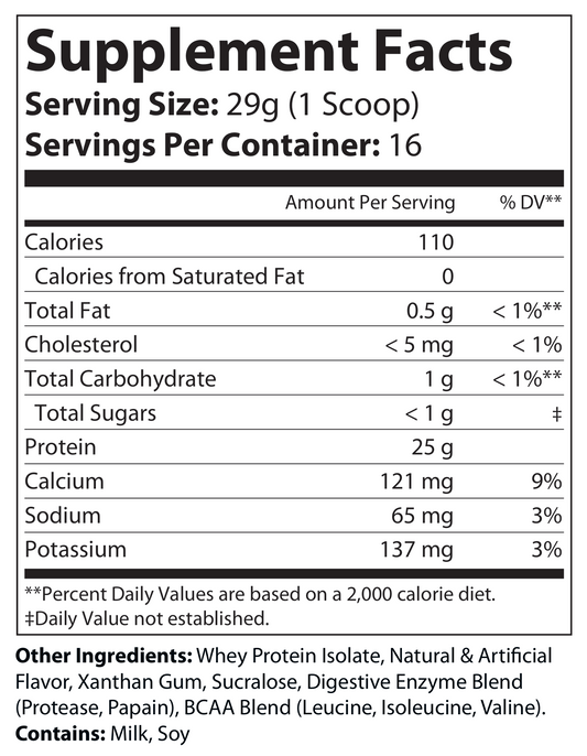 1lb 100% Whey Armor Isolate Protein Vanilla