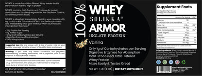 1lb 100% Whey Armor Isolate Protein Vanilla