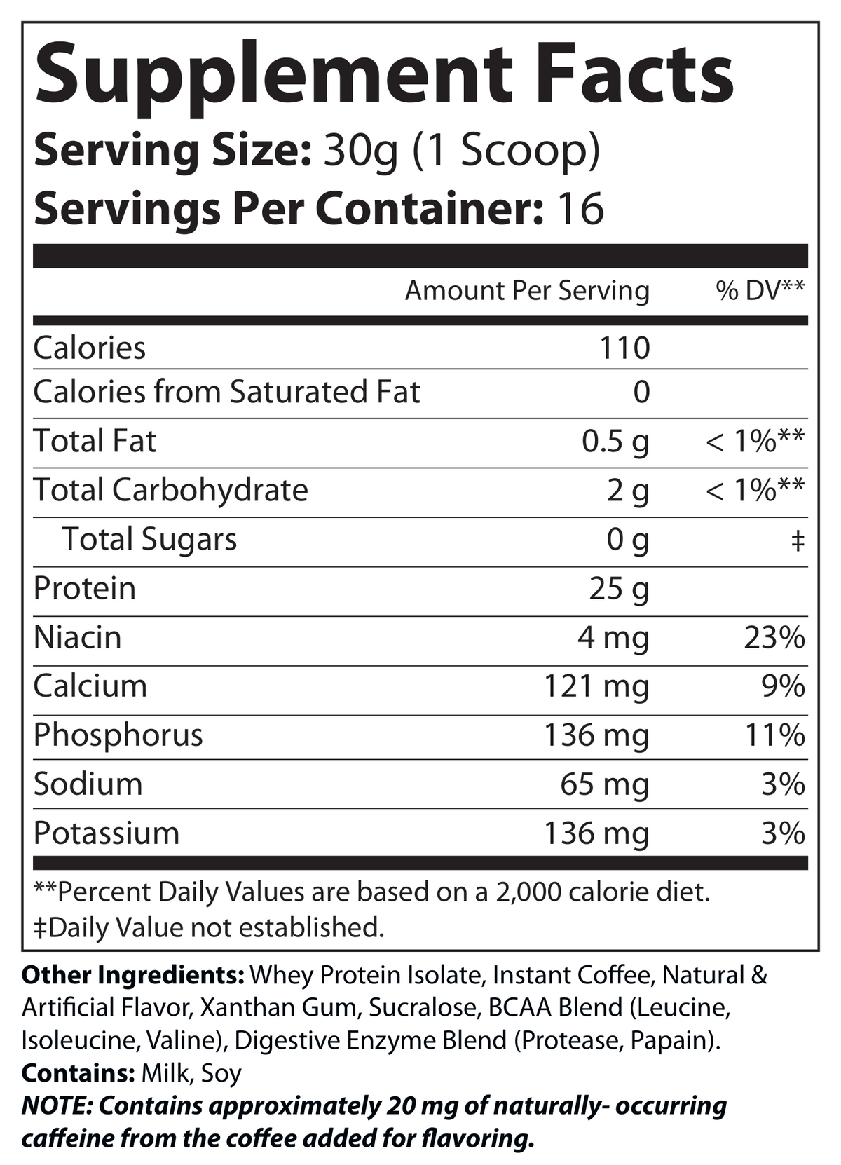 solikka 100% Whey Armor Isolate Protein Powder – Cappuccino Flavor (1 lb / 16 Servings)